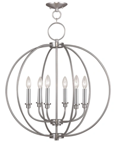 Livex Milania 6- Light Metal Chandelier In Brushed Nickel