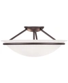 Livex Newburge Bronze Semi Flush Ceiling Lamp In Bronze