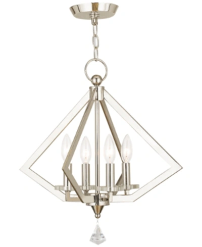 Livex Diamond Mini Chandelier In Silver