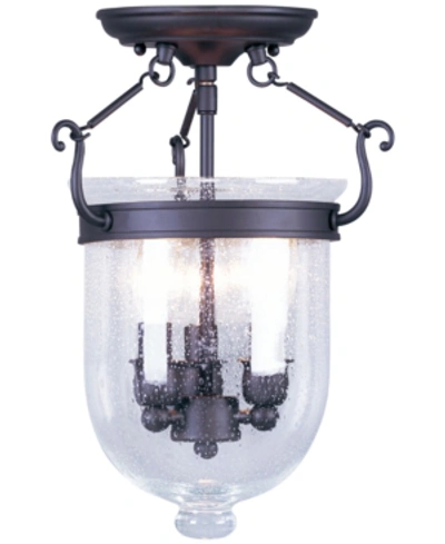 Livex Jefferson Semi Flush In Bronze