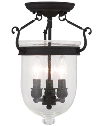 Livex Jefferson 3-light Flush Mount In Black