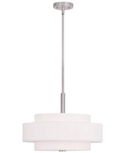 Livex Meridian 4- Light Metal Pendant In Brushed Nickel
