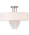 Livex Carlisle 18'' Brushed Nickel Semi Flush In Brushed Nickel
