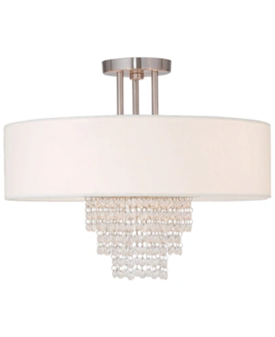 Livex Carlisle 18'' Brushed Nickel Semi Flush