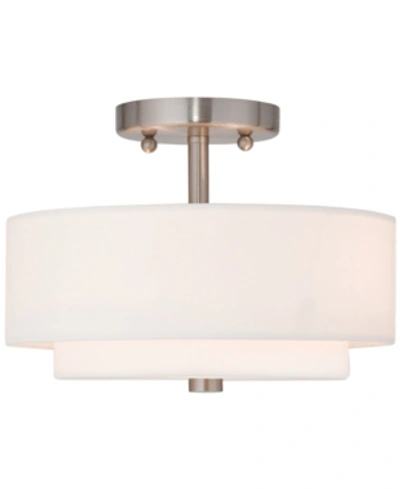 Livex Claremont Semi-flush Mount In Silver