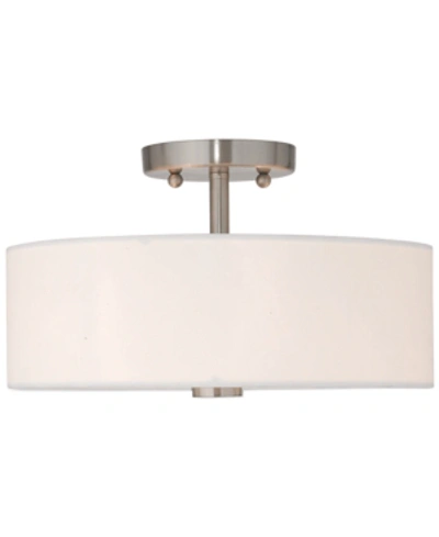 Livex Brighton 13" Flush Mount In Brushed Nickel