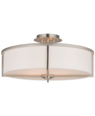 Livex Wesley 4-light Flush Mount In Brushed Ni