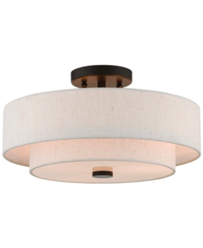 Livex Claremont 3-light Semi Flush Mount In English Br