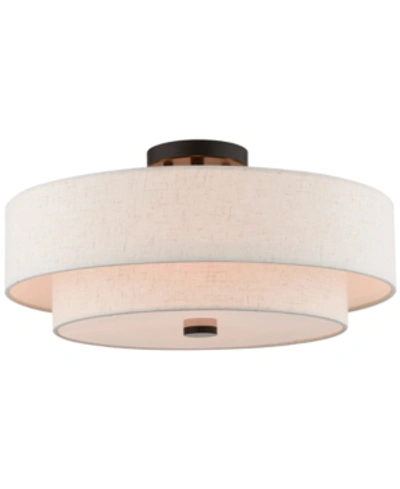 Livex Claremont 4-light Semi-flush Mount In English Bronze