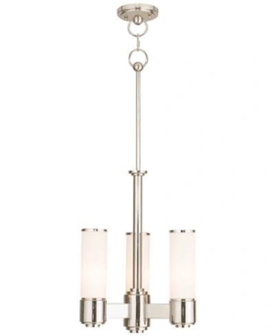Livex Weston 3 Light Chandelier In Polished Nickel