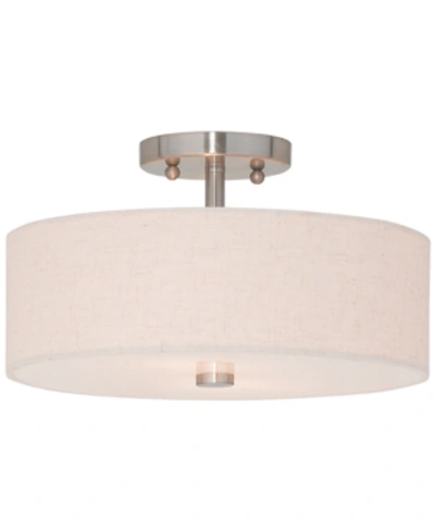 Livex Meridian 2-light Semi Flush Mount In Brushed Nickel