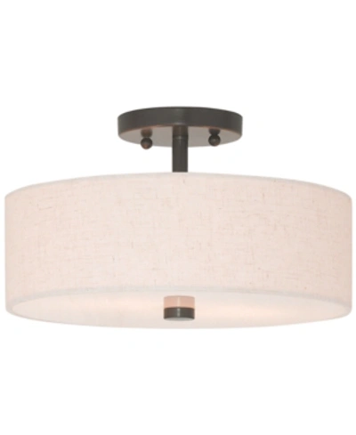 Livex Meridian 2-light Semi Flush Mount In English Bronze