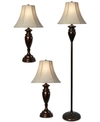 STYLECRAFT STYLECRAFT SET OF 3 DUNBROOK FINISH LAMPS: 1 FLOOR LAMP & 2 TABLE LAMPS