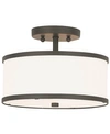 Livex Park Ridge Metal 11'' Semi Flush Mount In Bronze