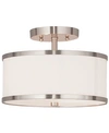 Livex Park Ridge Metal 11'' Semi Flush Mount In Brushed Nickel