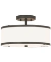 Livex Park Ridge Metal 13'' Semi Flush Ceiling Light In Bronze