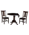 INTERNATIONAL CONCEPTS 42" DUAL DROP LEAF TABLE WITH 2 SAN REMO CHAIRS