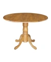 International Concepts 42" Round Dual Drop Leaf Pedestal Table In Brown