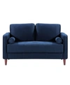 Lifestyle Solutions Lillith Modern Loveseat With Upholstered Fabric And Wooden Frame In Navy