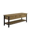 Walker Edison 48" Open-top Storage Bench With Shoe Shelf In Brown
