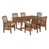 WALKER EDISON 7-PIECE ACACIA WOOD OUTDOOR PATIO DINING SET WITH CUSHIONS