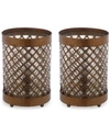 Safavieh Set Of 2 Borden Hurricane Bronze-finish Table Lamps In Bronze