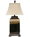 Stylecraft Mountain Ridge Ceramic Table Lamp In Black