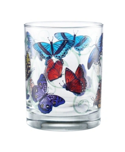 Culver Butterflies Dof Glass, Set Of 4 In Multi