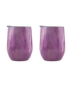 THIRSTYSTONE THIRSTYSTONE BY CAMBRIDGE 12 OZ GEODE DECAL STAINLESS STEEL WINE TUMBLERS, PACK OF 2