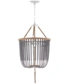 Safavieh Angie 3-light 18in Beaded Pendant In Grey