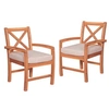 WALKER EDISON X-BACK ACACIA PATIO CHAIRS WITH CUSHIONS (SET OF 2)