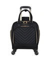 Kenneth Cole Reaction 17" Softside Chevron 4-wheel Spinner Carry-on Underseater In Black