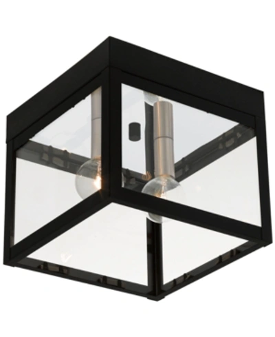 Livex Nyack 2-light Flush Mount In Black