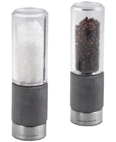Cole & Mason Regent Concrete Stemless Salt & Pepper Mill Gift Set In Grey