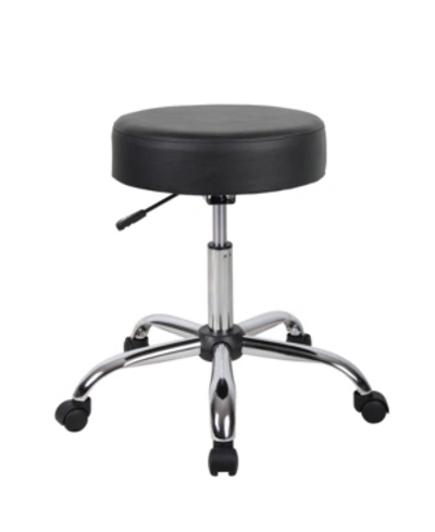 Boss Office Products Antimicrobial Upholstered Medical Stool In Black