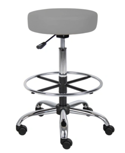 Boss Office Products Antimicrobial Drafting Stool In Gray