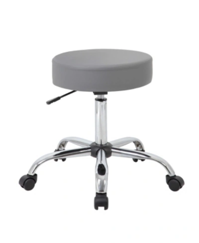 Boss Office Products Antimicrobial Upholstered Medical Stool In Gray