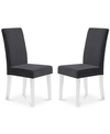 Armen Living Dalia Modern And Contemporary Dining Chair In Black Velvet With Acrylic Legs - Set Of 2 In Black