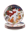 Certified International Magic Of Christmas Snowman 4 Piece Dinner Plate In Open Miscellaneous