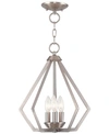 Livex Prism 3- Light Metal 14'' Pendant In Brushed Nickel