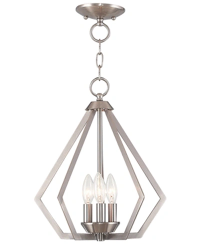 Livex Prism 3- Light Metal 14'' Pendant In Brushed Nickel