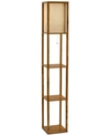Adesso Wright Shelf Floor Lamp In Natural