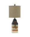 Stylecraft Hardback Fabric Shade Table Lamp In Blue