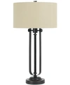 Cal Lighting 3-way Foggia Metal Table Lamp With Hardback Burlap Shade In Black
