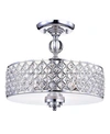 Home Accessories Dyesta 21" 3-light Indoor Semi-flush Mount Chandelier With Light Kit In Clear