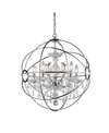 Home Accessories Saturn 17" 4-light Indoor Chandelier With Light Kit In Silver