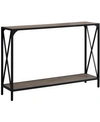 Monarch Specialties 48"l Hall Console Accent Table In Dark Taupe/black In Taupe