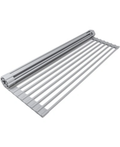 Sorbus Roll-up Dish Drying Rack In Warm Gray