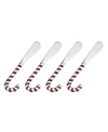 Godinger Candy Cane 4 Piece Cake Knife And Server Set In Red