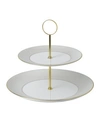 Wedgwood Gio Gold Two-tier Cake Stand In White